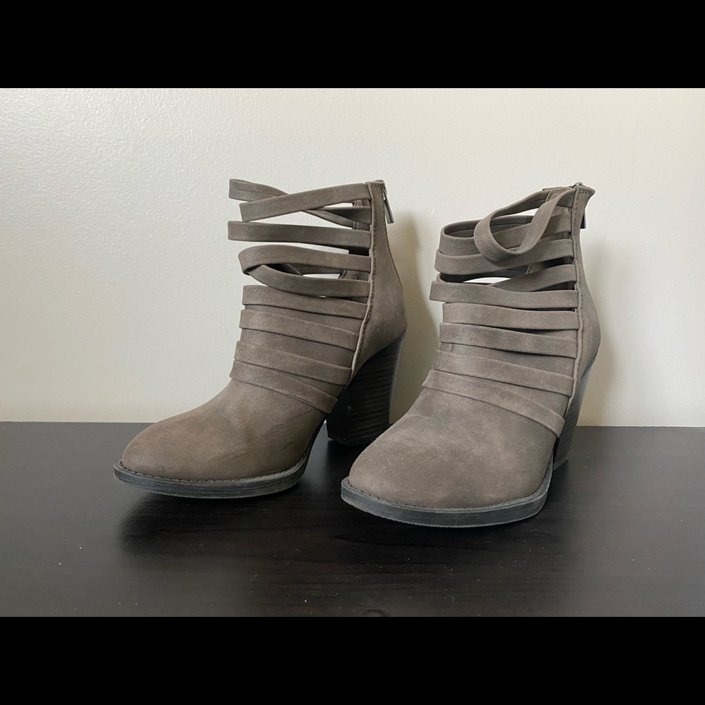 Tan suede bootie